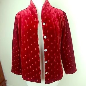 🌹COLDWATER CREEK  red velvet blazer/jacket M